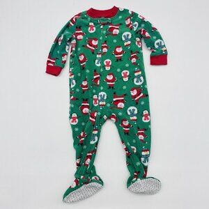 Carters Santa Claus Baby Boys 18 Months One Piece Fleece Footed Pajamas 1972